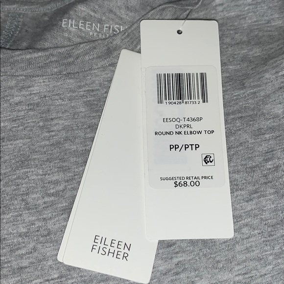 NWT Eileen Fisher Slubby Cotton Jersey Shirt Gray - Picture 3 of 3